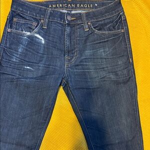 American Eagle Outfitters Men's Dark Blue Skinny Jeans